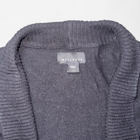 Black Shawl Collar Knit Cardigan - Picture 3 of 6
